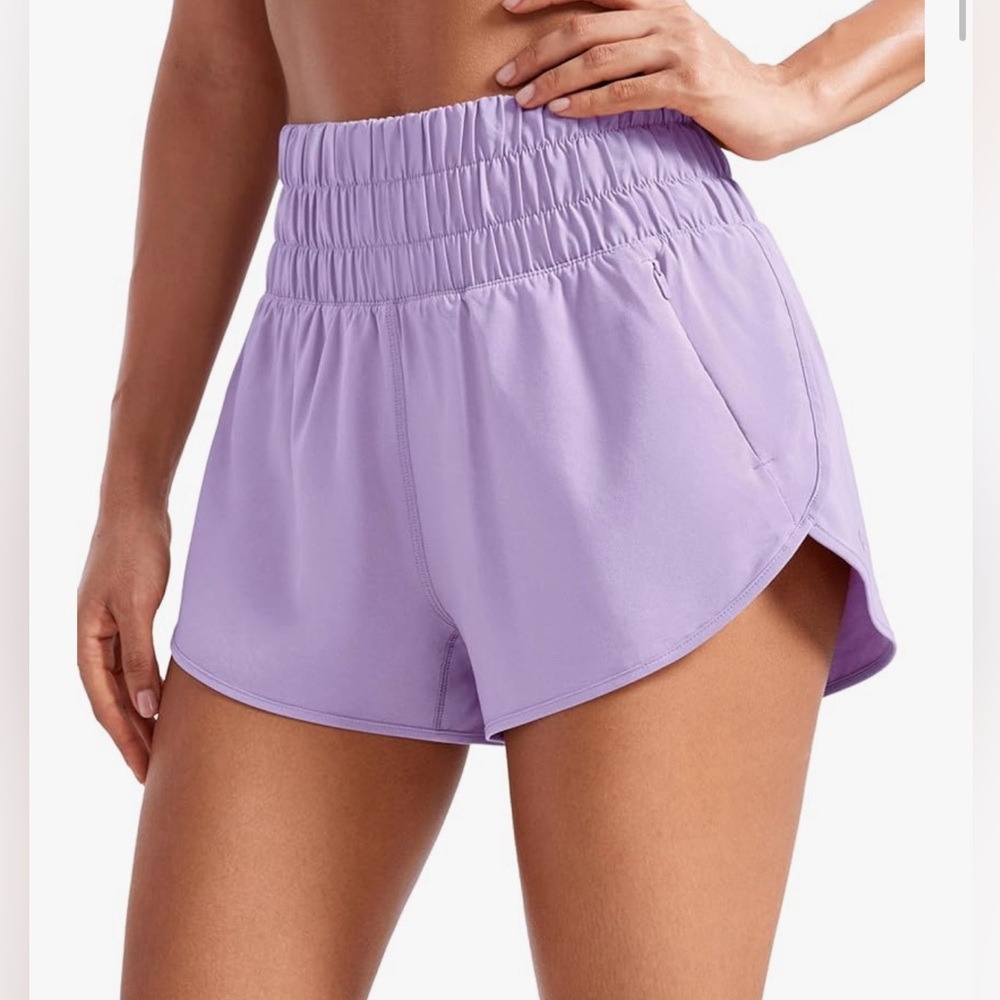 Lavender High-Waisted Women's Shorts
